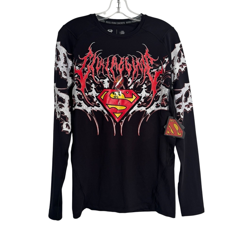 Civil Regime x Superman Black Long Sleeve Compression Shirt Men's Large